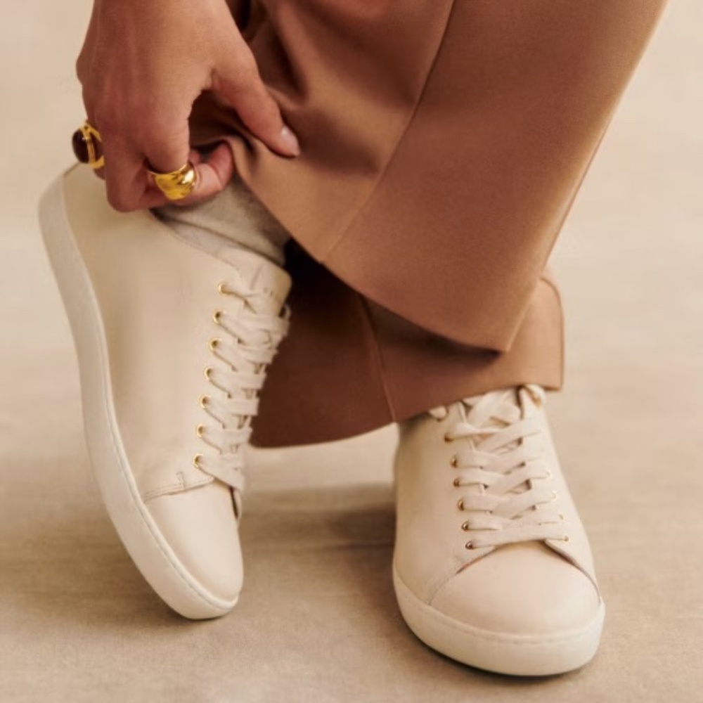 Sezane Jacques Cream Trainers size 40